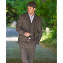 London tweed blazer, Harris Tweed, highland green herringbone farve 643