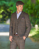 London tweed blazer, Harris Tweed, highland green herringbone farve 643