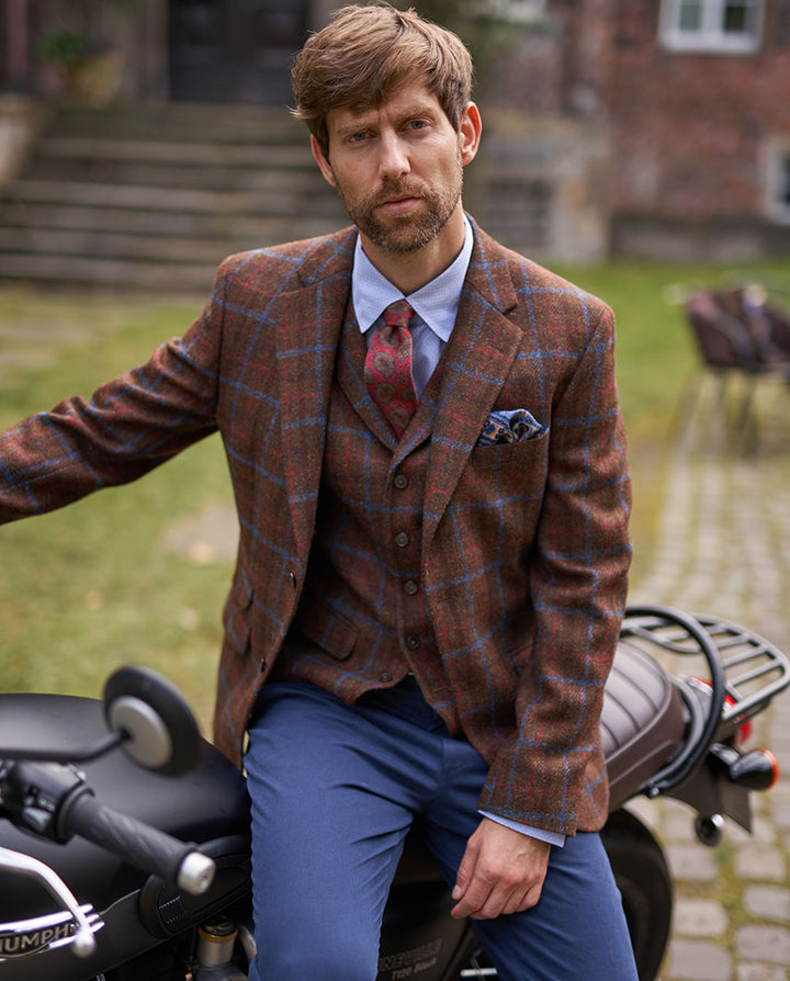 London tweed blazer, Harris Tweed, lords overcheck farve 672