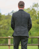 London tweed blazer, Harris Tweed, grå med blå/rød overtern 685