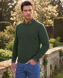 Jordan pullover rund hals, normal fit, herre, merinould, forest green