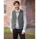 Wales tweed vest, Harris Tweed, black herringbone 601