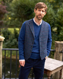Wales tweed vest, Harris Tweed, scottish blue 613