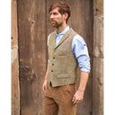 Wales tweed vest, Harris Tweed, sand herringbone