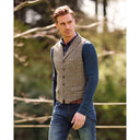 Wales tweed vest, Harris Tweed, walnut 668