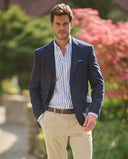 London blazer, ren silke, marineblå, farve 10