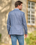 London blazer, ren silke, blå med overtern, farve 135