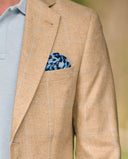 London blazer, silke/uld, beige m. blå tern (farve 210)