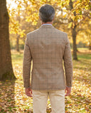 London blazer, ren silke, sand multicolor, farve 222