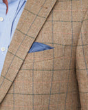 London blazer, ren silke, sand multicolor, farve 222