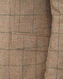 London blazer, ren silke, sand multicolor, farve 222