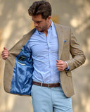 London blazer, silke, sand m. blå overtern farve 272