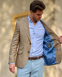 London blazer, silke, sand m. blå overtern farve 272