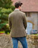 London blazer, silke, oliven m. røde overtern, farve 6142
