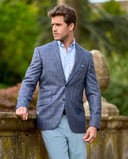 London blazer, letvægt sommerjakke, uld/silke, marineblå