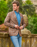 London blazer, letvægt sommerjakke, uld/silke, rust m.tern, farve 493