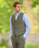 Wales sommer vest, hør, grøn, farve 30