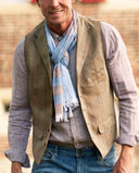 Wales sommer vest, silke, lys brun med overtern, farve 6055