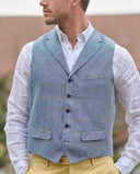 Wales sommer vest, silke, lys blå med overtern, farve 6141