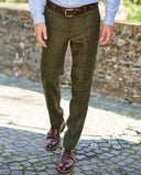 Miller tweed bukser, Harris Tweed, green overcheck, farve 633