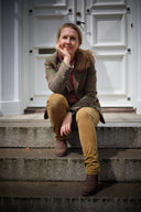 Louise Jacket Yorkshire Tweed, gulgrøn m. pink/grøn overtern