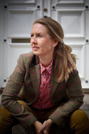 Louise Jacket Yorkshire Tweed, gulgrøn m. pink/grøn overtern