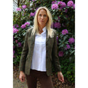 Carola blazer dame, Harris Tweed, green overcheck