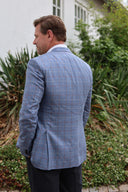 London blazer, ren silke, blå med overtern, farve 135