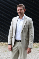 London blazer, ren silke, lys glencheck tern, farve 6491