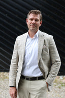London blazer, ren silke, lys glencheck tern, farve 6491