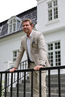 London blazer, ren silke, lys glencheck tern, farve 6491