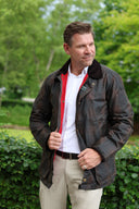Starberg mens summer oilskin jacket, gult for, hunter brown tern