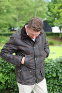 Starberg mens summer oilskin jacket, gult for, hunter brown tern