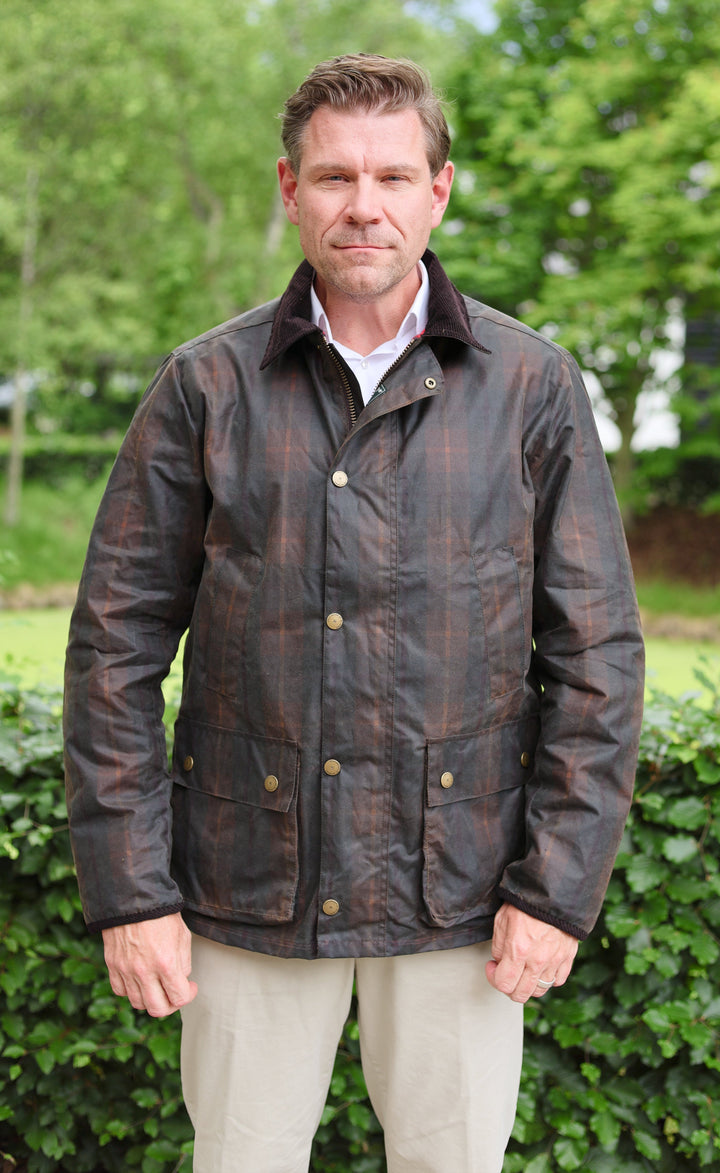 Starberg mens summer oilskin jacket, gult for, hunter brown tern