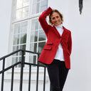 Carola blazer dame, Harris Tweed, rød twill