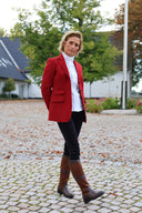 Carola blazer dame, Harris Tweed, rød twill