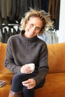 Glencoe Ladies Roll Neck rullekravesweater, Porcupine brun, Geelong lammeuld