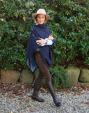 Hazelwood Tweed Poncho, navy marineblå