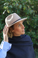 Royal Traveller Felt Fedora rejsehat, sammenfoldelig og vandtæt, beige camel