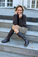 Glencoe Ladies Roll Neck rullekravesweater, Porcupine brun, Geelong lammeuld