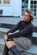 Glencoe Ladies Roll Neck rullekravesweater, Porcupine brun, Geelong lammeuld
