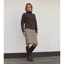 Glencoe Ladies Roll Neck rullekravesweater, Porcupine brun, Geelong lammeuld