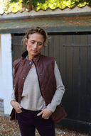 Haxby Ladies Wax Diamond Quilted Gilet vest, kastaniebrun