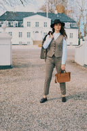 Kensington Tweed Turn-up Trouser tweed bukser, Sage and Chocolate Check