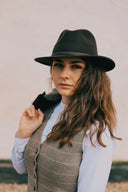 Royal Traveller Felt Fedora rejsehat, sammenfoldelig og vandtæt, brun