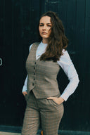 Kensington Tweed Waistcoat, Sage and Chocolate Check