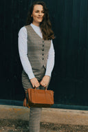 Kensington Tweed Waistcoat, Sage and Chocolate Check