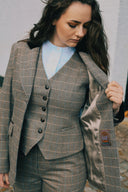 Kensington Tweed Waistcoat, Sage and Chocolate Check