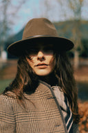 Royal Traveller Felt Fedora rejsehat, sammenfoldelig og vandtæt, brun