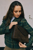 Lansdowne Check Short Pea Coat, creen ochre check